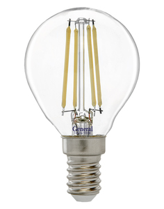 Лампочка светодиодная General E14 8 вт 4500к филаментный шарик 649978