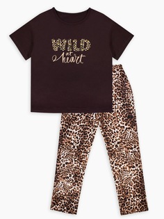 Пижама детская Веселый малыш Leopard цв. коричневый р.152 160/130/FK/leo_152