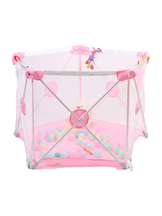 Игровой манеж Nuobi пятиугольный, светло-розовый B-MAS-5LP