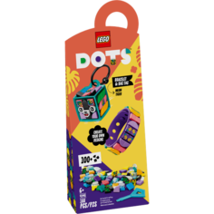 Конструктор LEGO DOTs Браслет и бирка для сумки Неоновый тигр 41945