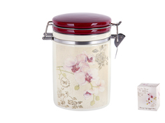 Банка для хранения 850мл с клипсой Орхидея Коралл