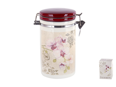 Банка для хранения 1000мл с клипсой Орхидея Коралл