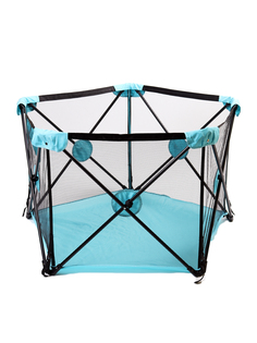 Игровой манеж Nuobi пятиугольный, голубой / черный B-MAS-5BL