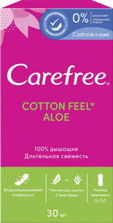 Прокладки Carefree Cotton Feel Aloe ежедневные 30шт Johnson & Johnson