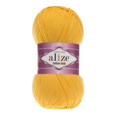 Пряжа ALIZE Cotton gold (55%хлопок,45%акрил) ТУ (216 тёмно-желтый), 5 мотков