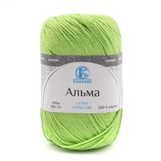 Пряжа Камтекс Альма 50г, 170м (100% хлопок) (026 салат), 5 мотков
