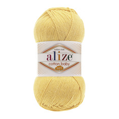 Пряжа ALIZE COTTON BABY SOFT  100г, 270м (Xлопок, Aкрил) (250 желтый), 5 мотков