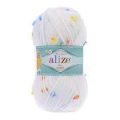Пряжа ALIZE Baby flower 100г, 210м (94%акрил, 6%полиамид) (5380 принт), 5 мотков
