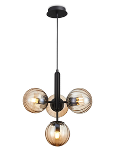 Подвесная люстра 4 плафона черная Syneil 1209 1209-4PL Simple Story