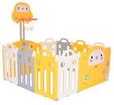 PITUSO Детский ограждение-манеж Машинка, Желтый/белый, с баскет.стойкой без шаров