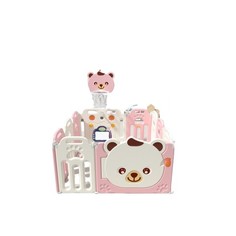 PITUSO Детский ограждение-манеж Мишка,Розовый/белый, с баскет.стойкой без шаров