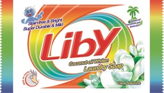 Хозяйственное мыло Liby для стирки белое с кокосовым маслом 246 г