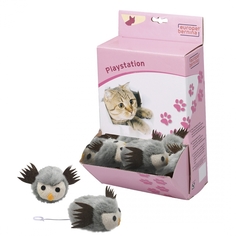Игрушка для кошек мягкая, механическая EBI Бегающая Сова, серая, 7.6см (Нидерланды)