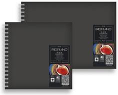 Блокнот для графики на спирали Fabriano "Black Drawing" 14,8х21 см 40 л 190 г черн бумага