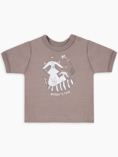 Футболка детская Веселый малыш Milky Nature цв. коричневый р. 86