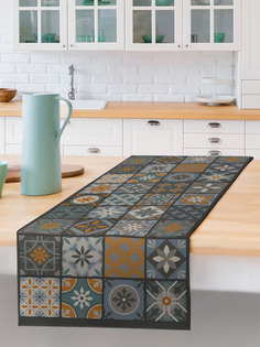 Дорожка на стол sfer.tex 45х140 см Пэчворк сине-оранжевый