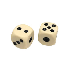 Кости игральные WellyWell кубики 1,2 см 2 шт. CubesGame_YellowBlack_2
