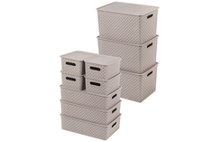 Набор 10 корзинок с крышками 3 л (4 шт.) 7,5 л (3 шт.) 14 л (3 шт.) "Береста" El Casa