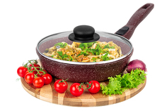 Сковорода глубокая 22 см Elan Gallery ГАРМОНИЯ ВКУСА Рубин D22, со съёмной ручкой