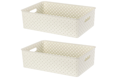 Набор 2-х корзинок 7,5 л EL Casa Береста слоновая кость El Casa