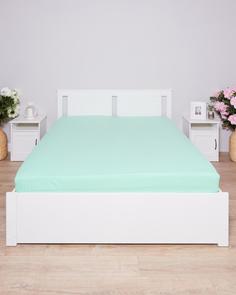 Простыня обычная из поплина "Всё себе", Ментол, Размер: 1.5