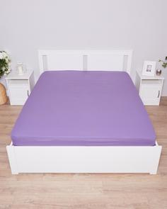 Простыня на резинке из поплина "Всё себе", Слива, Размер: 90 х 200