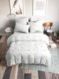 Постельное белье "Ночь нежна" из поплина, Звездопад, Евро наволочки 50х70