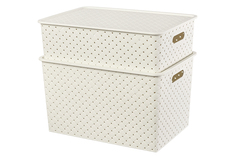 Набор 2-х корзинок с крышками 7,5 л, 14 л EL Casa Береста слоновая кость El Casa