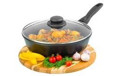 Сковорода глубокая 26 см Elan Gallery ГАРМОНИЯ ВКУСА Черный Оникс D26, съёмная ручка