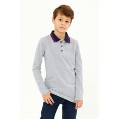Рубашка-поло для мальчика SOFT SECRET цв. серый меланж/темно-синий р. 152