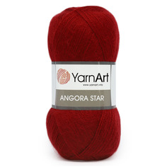 Пряжа YarnArt Angora Star 100г, 500м (тонкая шерсть, акрил) (3024 т-красный), 5 мотков