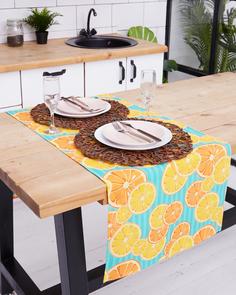 Дорожка на стол, рогожка "Всё себе", Бигарадия, Размер: 45 х 145