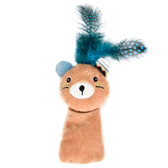 Мягкая игрушка для кошек Foxie мята, перья, полиэстер, бежевый, 30 см