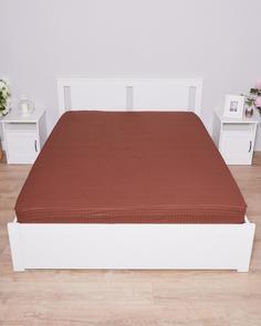 Простыня на резинке из поплина "Всё себе", Карамель, Размер: 180 х 200