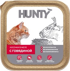 Влажный корм для кошек Hunty с говядиной, 100г