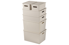 Набор 6 корзинок с крышками 3 л 3 л 7,5 л 7,5 л 14 л 14 л "Береста" латте El Casa