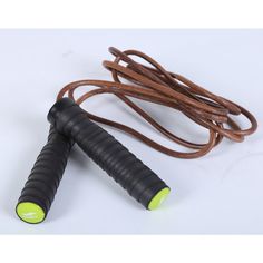 Скакалка кожаная на подшипниках J.T.009C, черный/коричневый Joinfit