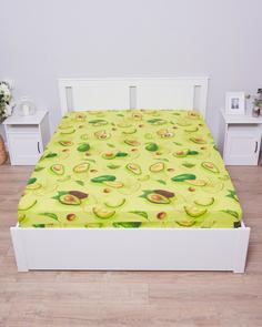 Простыня на резинке из перкаля "Всё себе", Тропики, Размер: 160 х 200