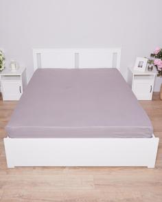 Простыня на резинке из бязи "Всё себе", Французский серый, Размер: 90 х 200