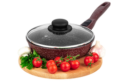 Сковорода глубокая 20 см Elan Gallery ГАРМОНИЯ ВКУСА Рубиновый дуэт D20, со съёмной ручкой