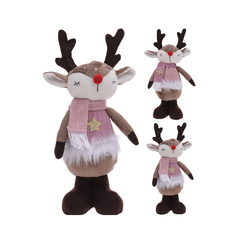 Фигурка декоративная Koopman International Red New Year Розовый Новый Год Олень 1 шт