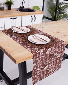 Дорожка на стол, рогожка "Всё себе", Бейгл, Размер: 45 х 145