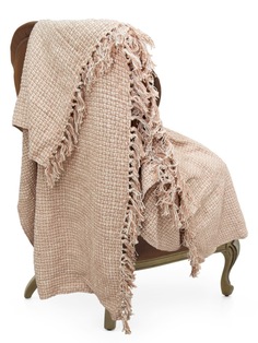 Индийский плед из хлопка CLEOPATRA Меланж 140х200, бежевый