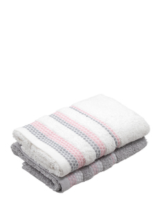 Набор махровых полотенец (2 шт) 40x60 см, серый/белый LUCKY 8284 D100031