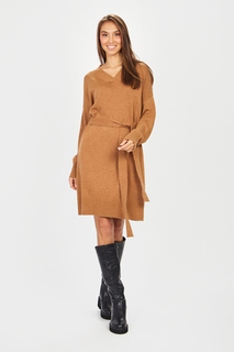 Платье-свитер женское Baon B451513 коричневое L