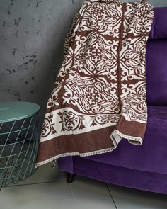 Одеяло байковое 170х205, хлопок 100%, коричневый орнамент mr. Pled