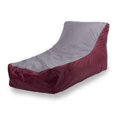 Бескаркасный модульный диван ПуффБери Кушетка one size, оксфорд, Бордовый/Серый