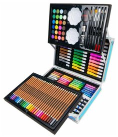 Пони Набор для рисования и творчества в чемоданчике Gadzhetsshop 147 предметов, синий