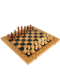Игровой набор 3 в 1 Шашки-шахматы-нарды деревянный 29 х 29 см No Brand