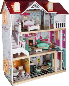 Домик для кукол Kari Kids деревянный с мебелью и лифтом B1292313